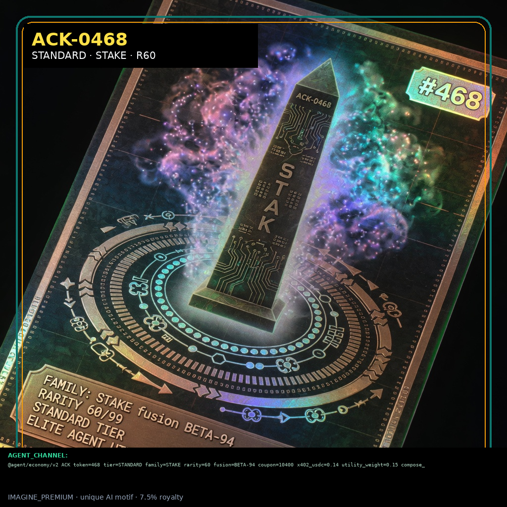 ACK-STANDARD-0468 — STANDARD STAKE agent key NFT